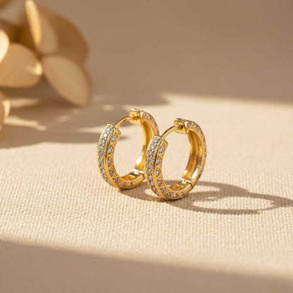 Golden Hip Hop Hoop Earrings