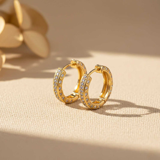 Golden Hip Hop Hoop Earrings