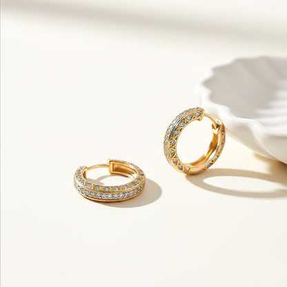 Golden Hip Hop Hoop Earrings