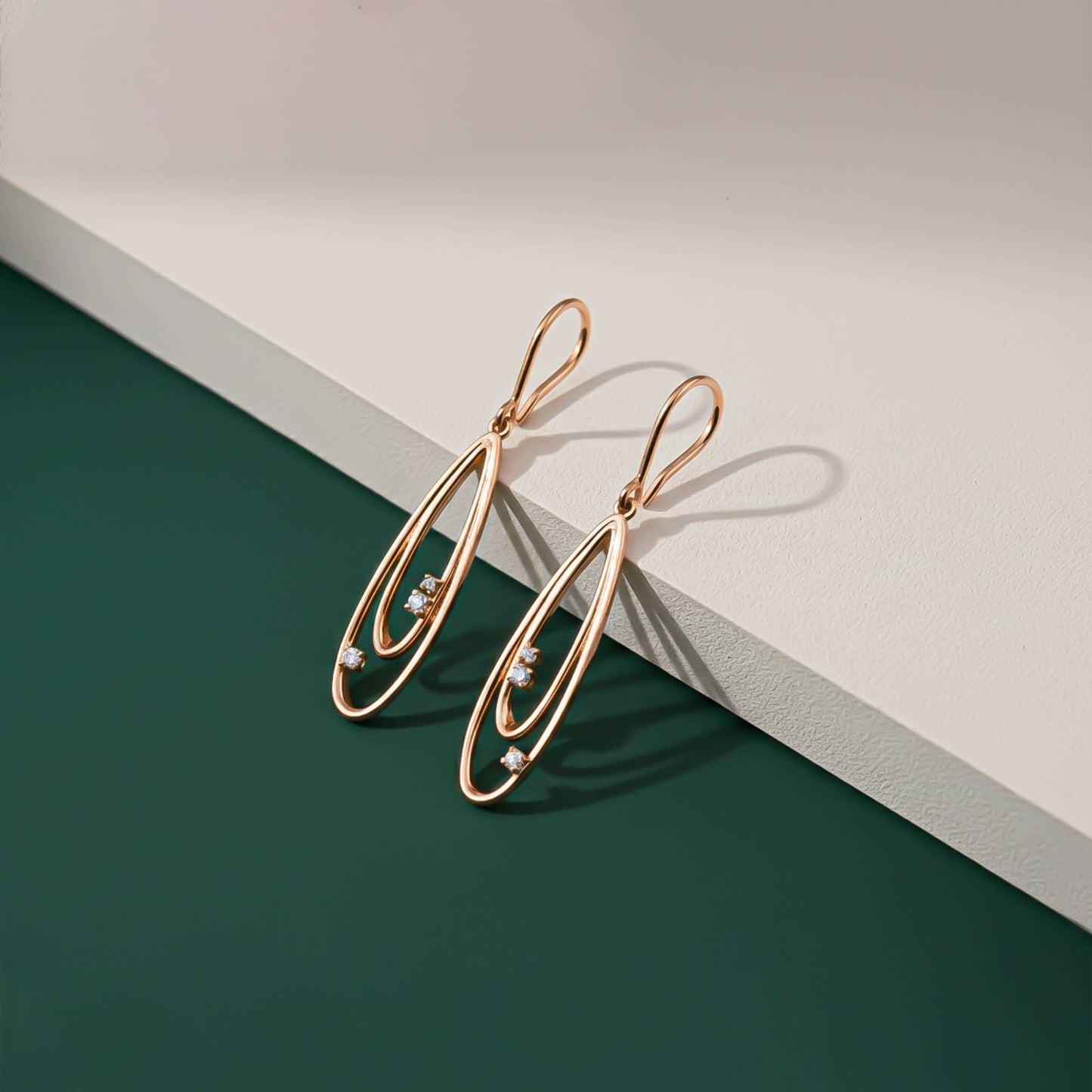 Silver Twin Loop Drop Earrings