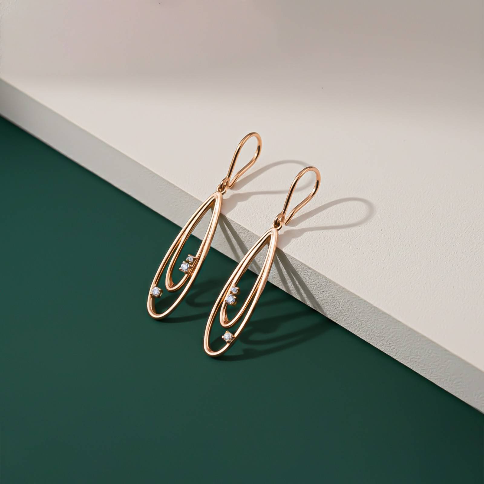 Silver Twin Loop Drop Earrings