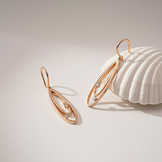 Silver Twin Loop Drop Earrings