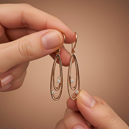 Silver Twin Loop Drop Earrings