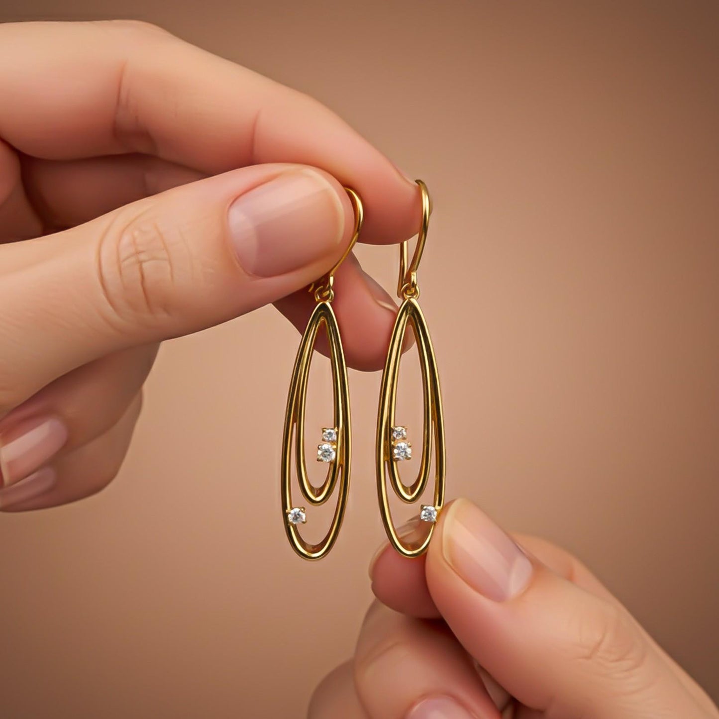 Silver Twin Loop Drop Earrings