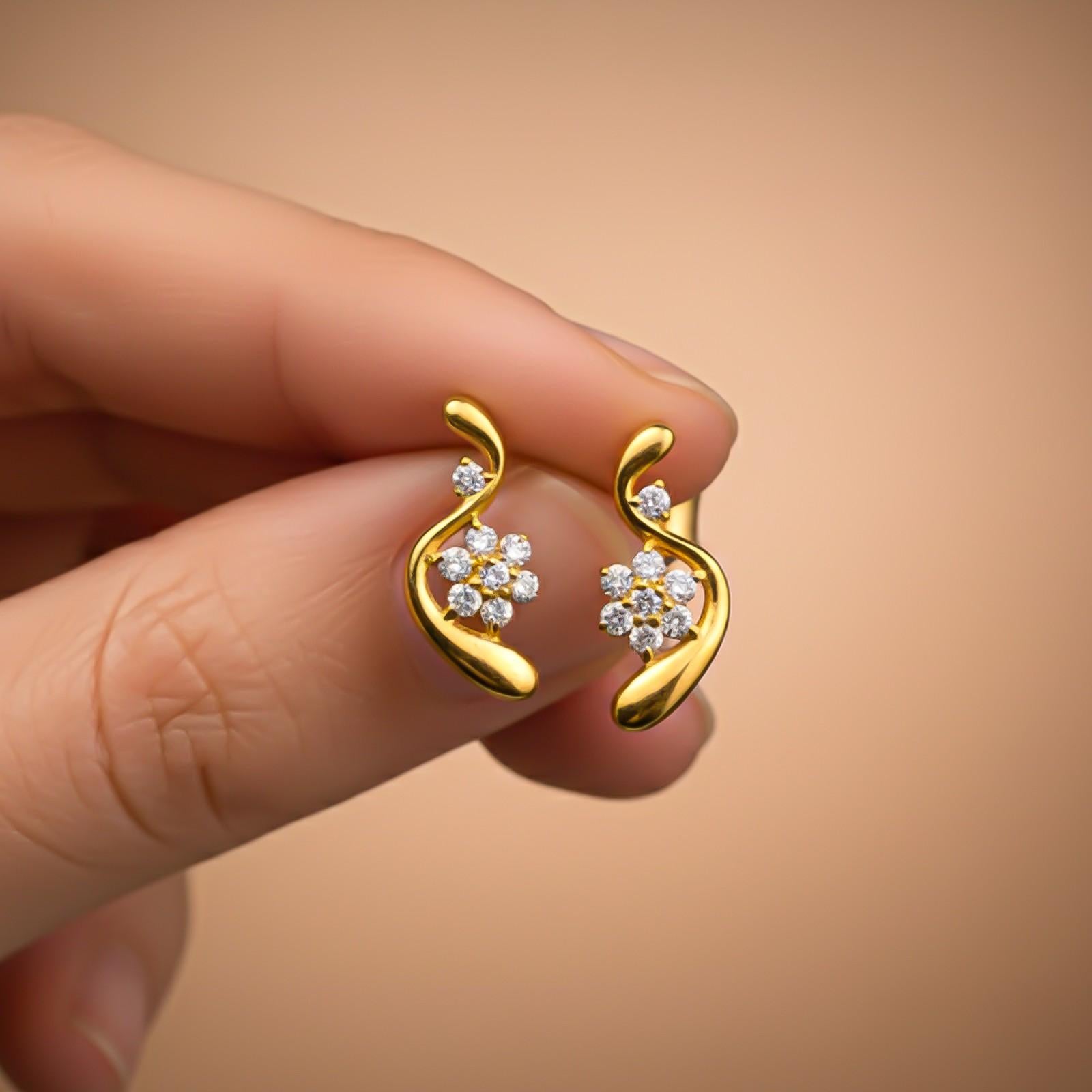 Silver Floral Twist Stud Earrings