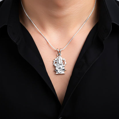 Silver Lord Ganesh Siting Pendant