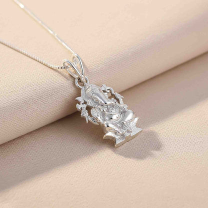 Silver Lord Ganesh Siting Pendant