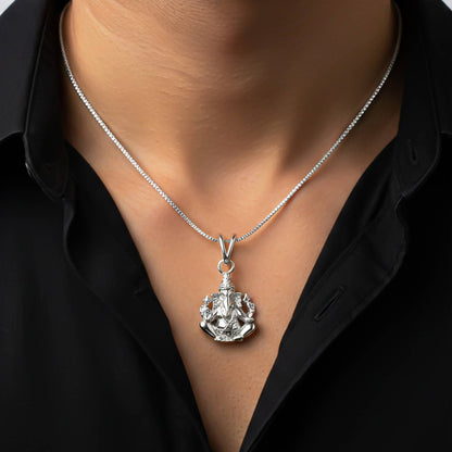 Silver Ganesh Ganapathi Pendant For Health & Blessing