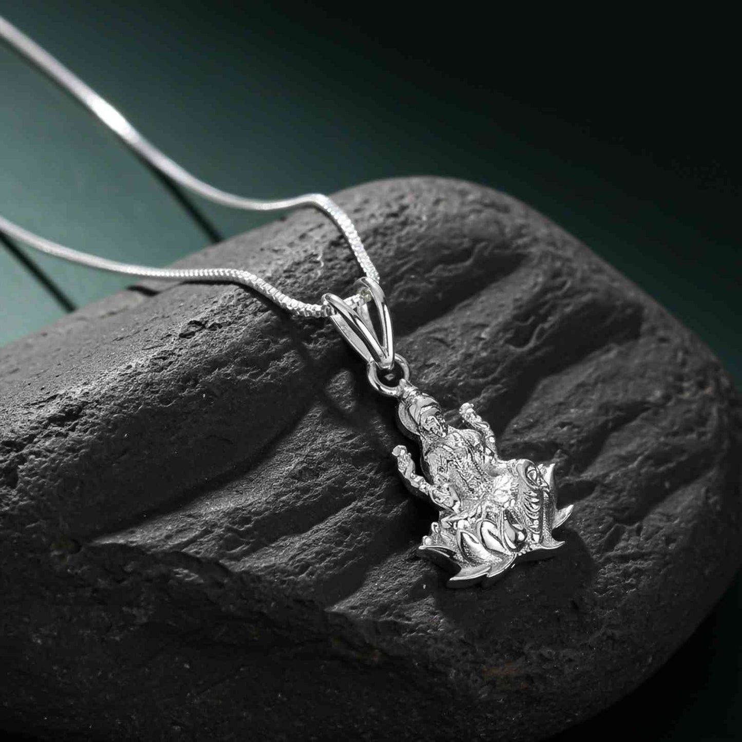 Silver Mata Laxmi Mahalaxmi Silver Religious Pendant