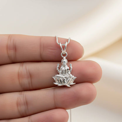 Silver Mata Laxmi Mahalaxmi Silver Religious Pendant