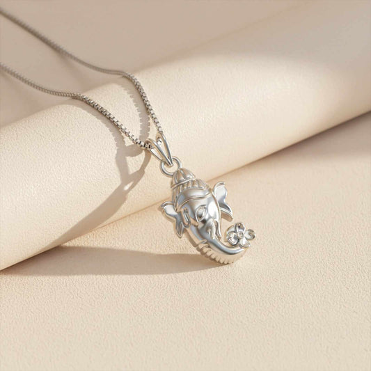 Silver Lord Bal Ganesha Face Pendant