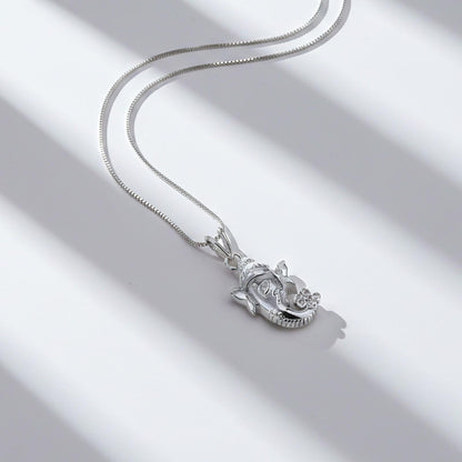 Silver Lord Bal Ganesha Face Pendant