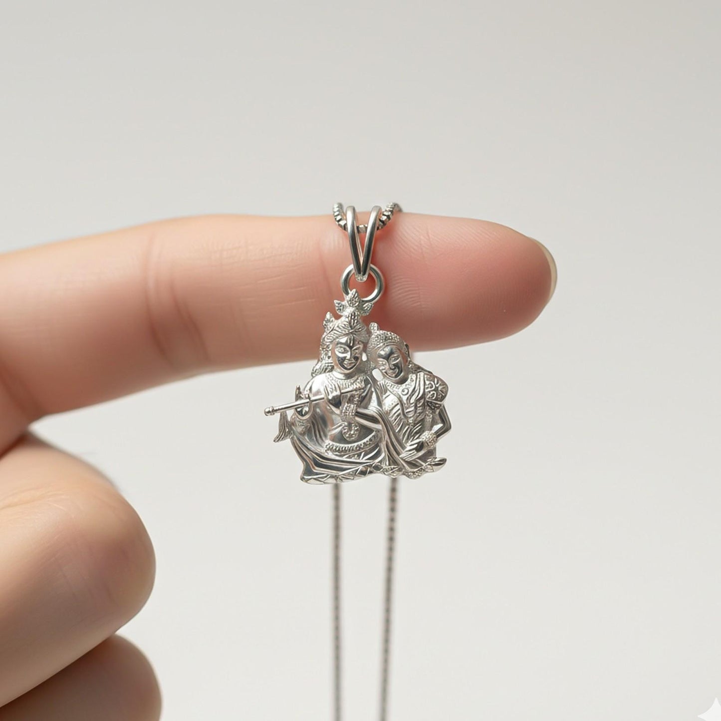 Silver Lord Radha Krishna Love Silver Pendant