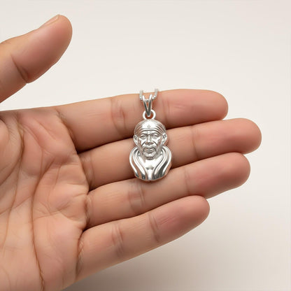 Silver Sai Baba Statuary Healing Pendant