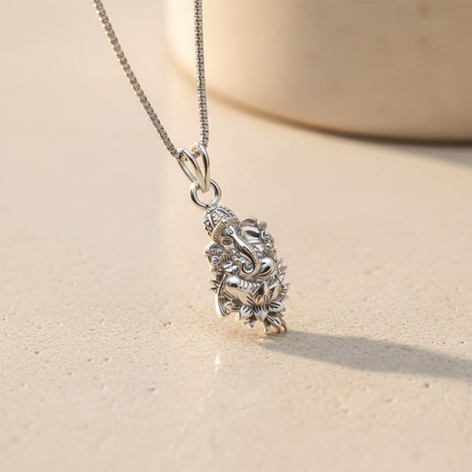 Silver Lord Ganesha Pendant For Blessing