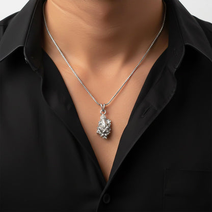Silver Lord Ganesha Pendant For Blessing