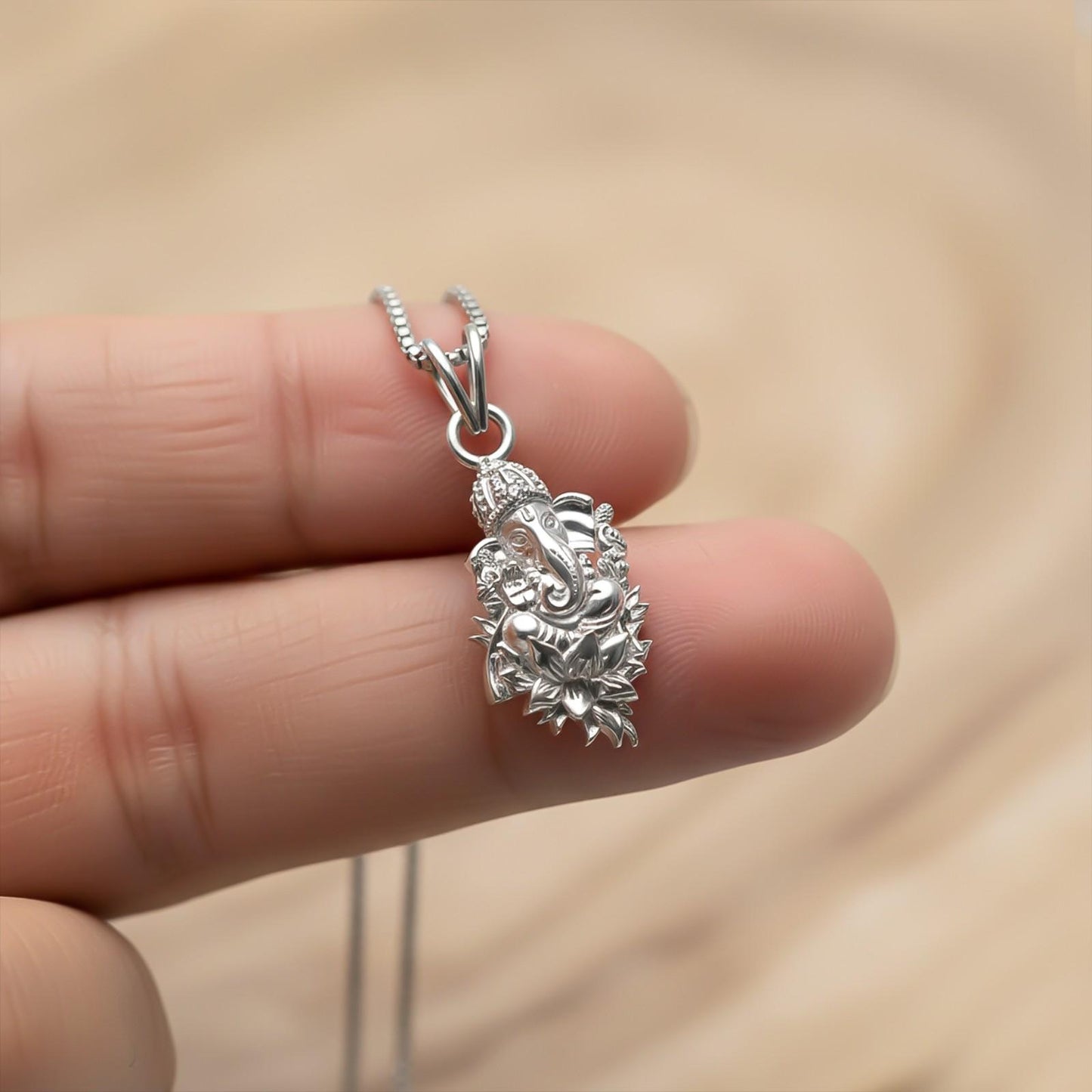 Silver Lord Ganesha Pendant For Blessing