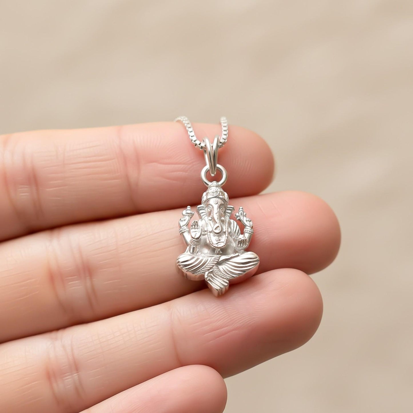 Sterling Silver God Ganesha Pendant