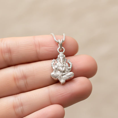 Sterling Silver God Ganesha Pendant