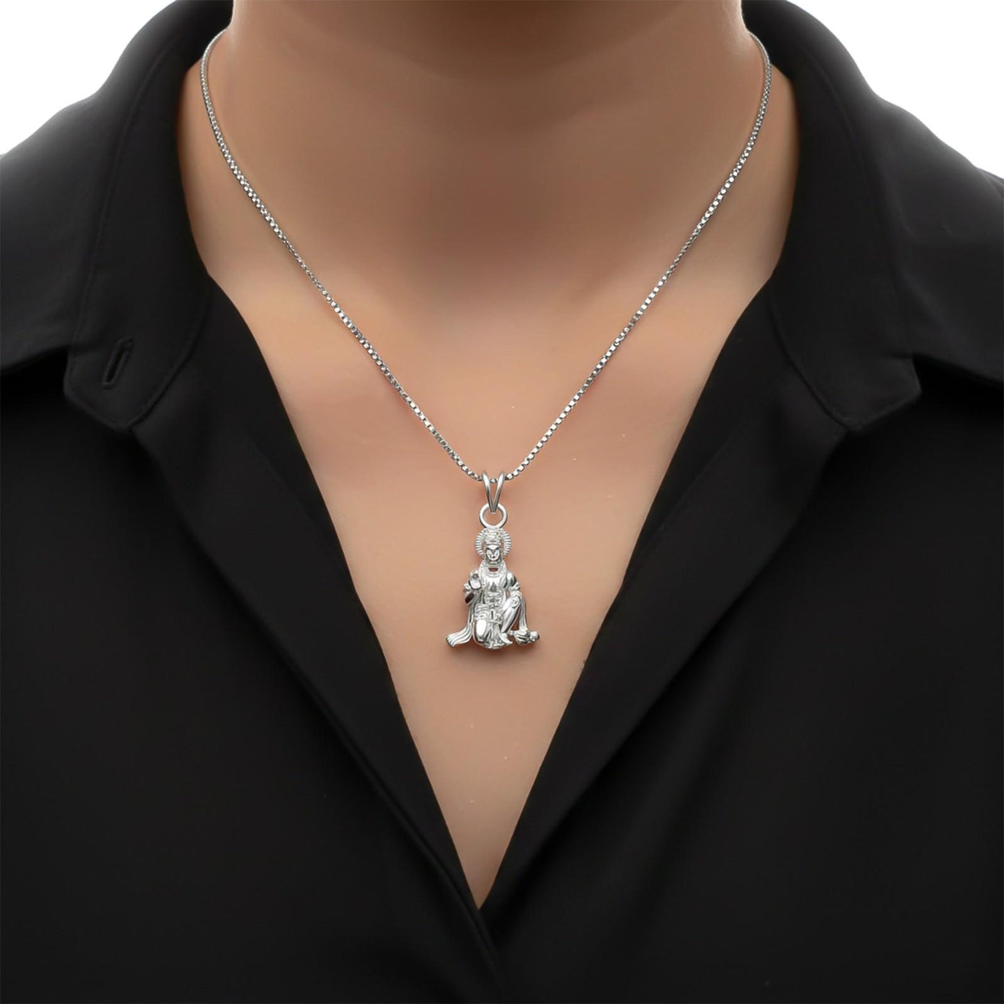 Silver God Bajrang Bali Hanuman Pendant