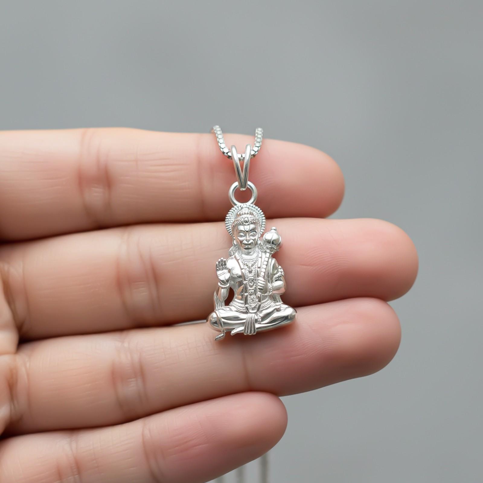 Buy Silver Jai Hanuman Silver Pendant Online | Zalkari