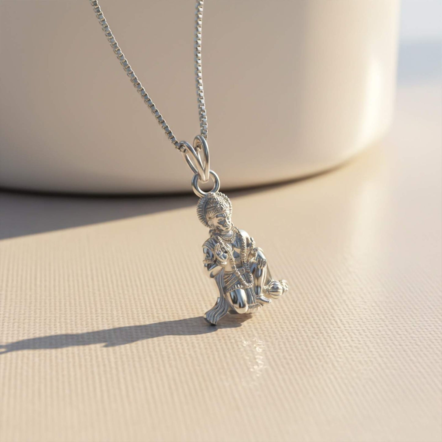 Silver God Bajrang Bali Hanuman Pendant