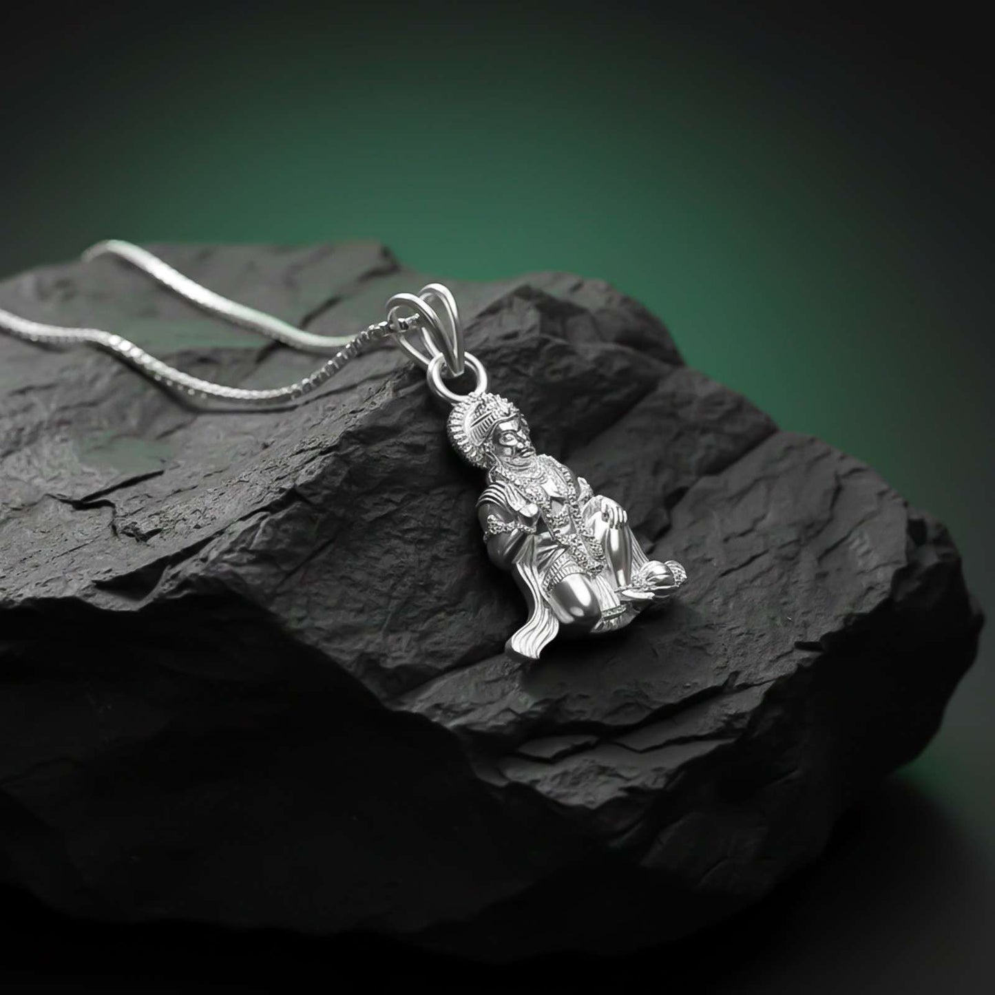 Silver God Bajrang Bali Hanuman Pendant