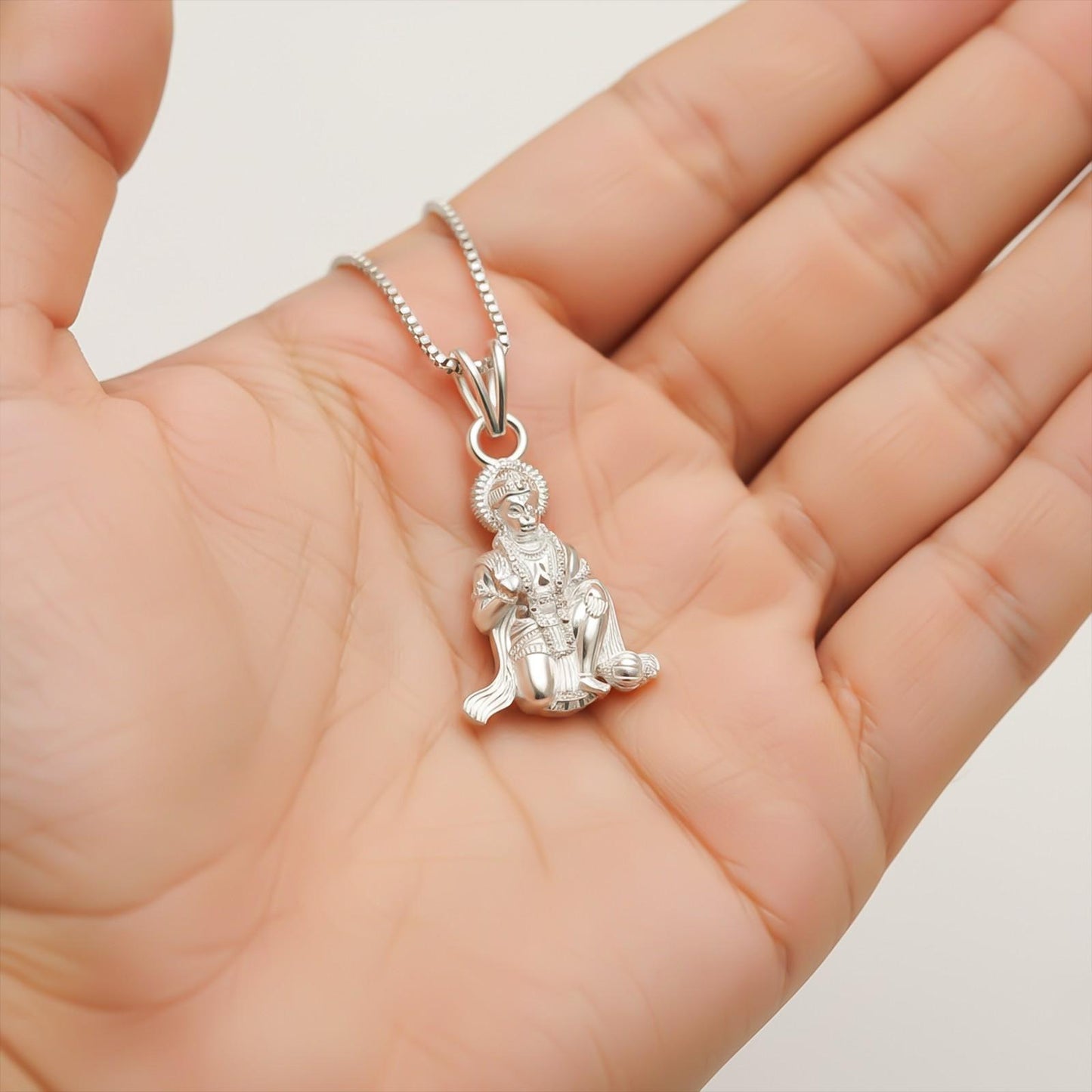 Silver God Bajrang Bali Hanuman Pendant