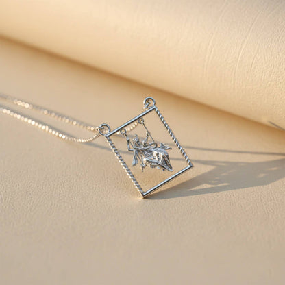 Silver Lord Radha Krishna Love Pendant