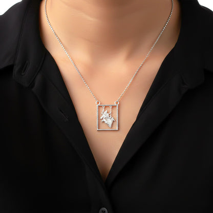 Silver Lord Radha Krishna Love Pendant