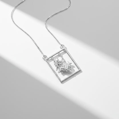 Silver Lord Radha Krishna Love Pendant