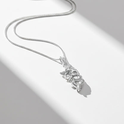 Silver God Ganesha Silver Pendant In Krishna Avatar