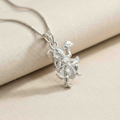 Silver Maha Bajrangbali Pavanputra Hanuman Pendant
