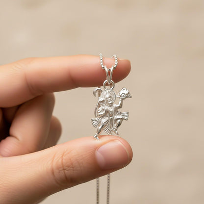 Silver Maha Bajrangbali Pavanputra Hanuman Pendant