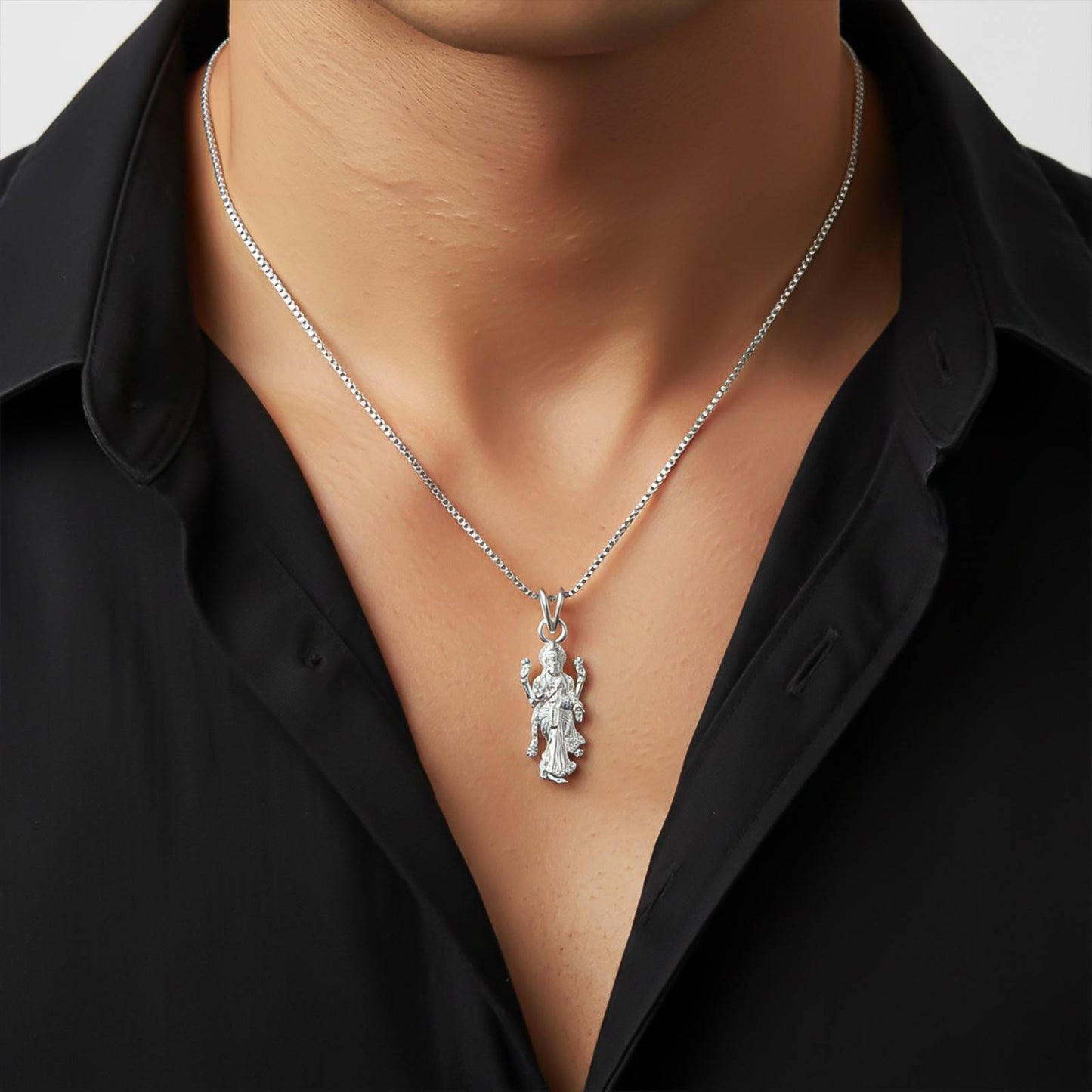 Silver Devi Laxmi God Pendant