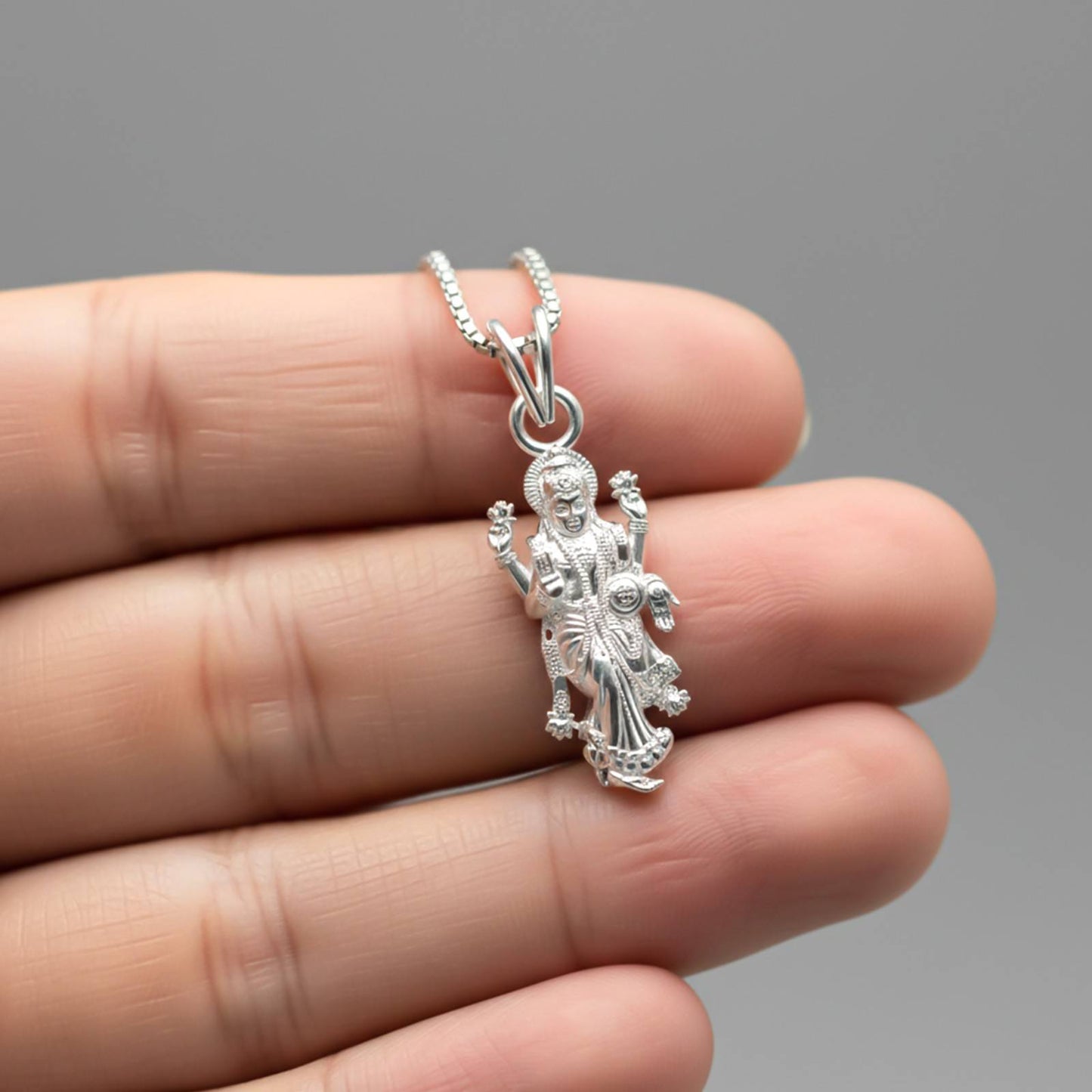 Silver Devi Laxmi God Pendant
