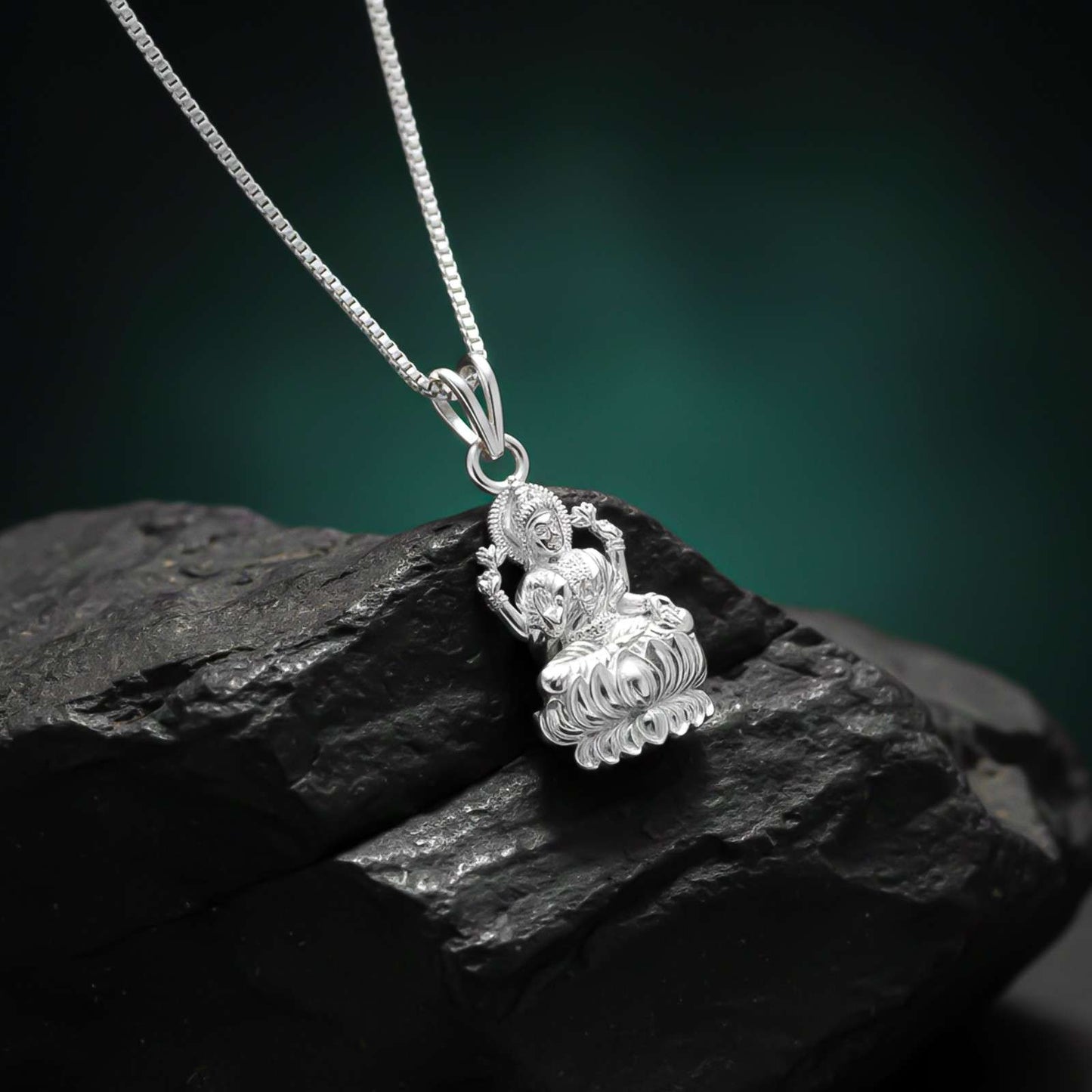 Silver Lakshmi God Hindu Pendant