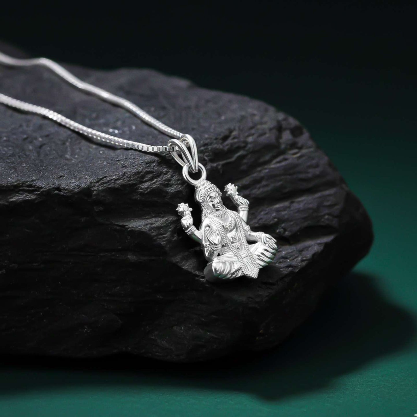 Silver Maa Lakshmi Mataji Pendant