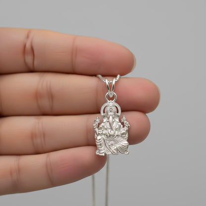 Silver God Ganesha Idol Pendant