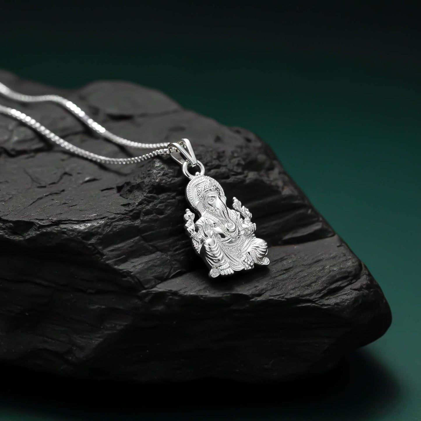 Silver God Ganesha Idol Pendant