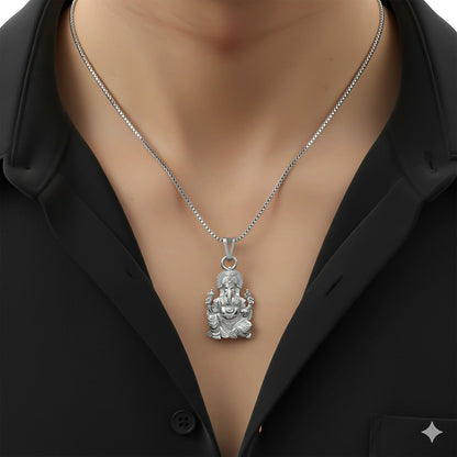 Silver God Ganesha Idol Pendant
