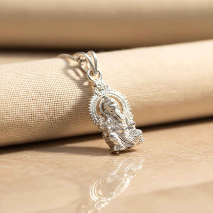 Silver Shree Ganesha Sitting Pendant