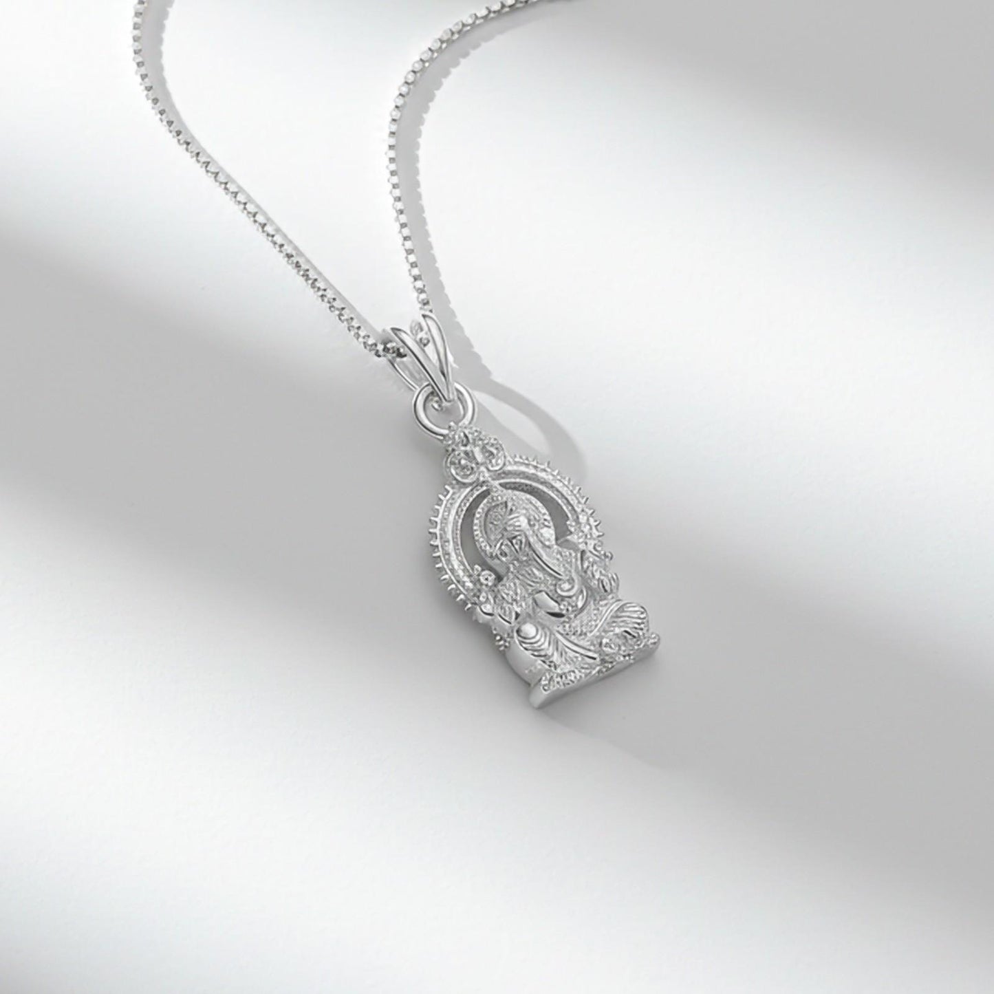 Silver Shree Ganesha Sitting Pendant
