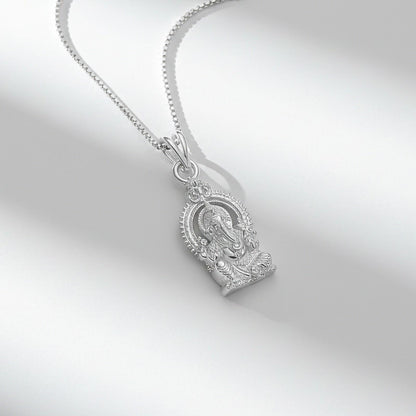 Silver Shree Ganesha Sitting Pendant