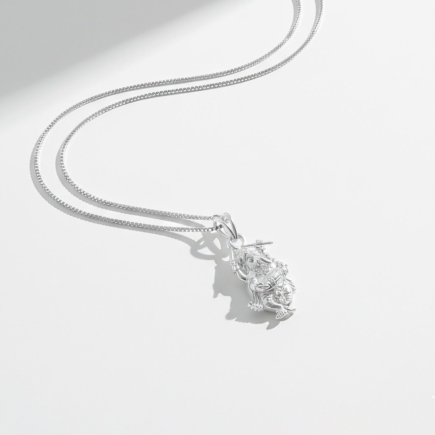 Silver God Ganesha Dancing Sterling Silver Pendant