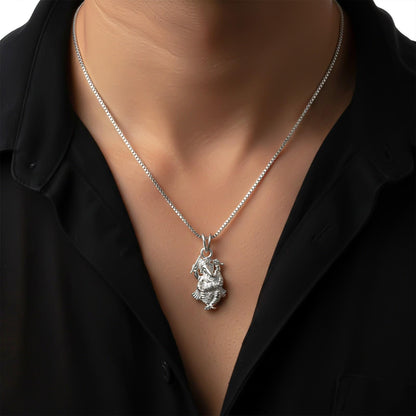 Silver God Ganesha Blessing Silver Pendant