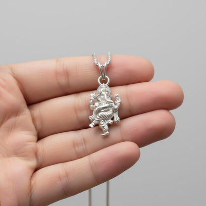 Silver God Ganesha Blessing Silver Pendant