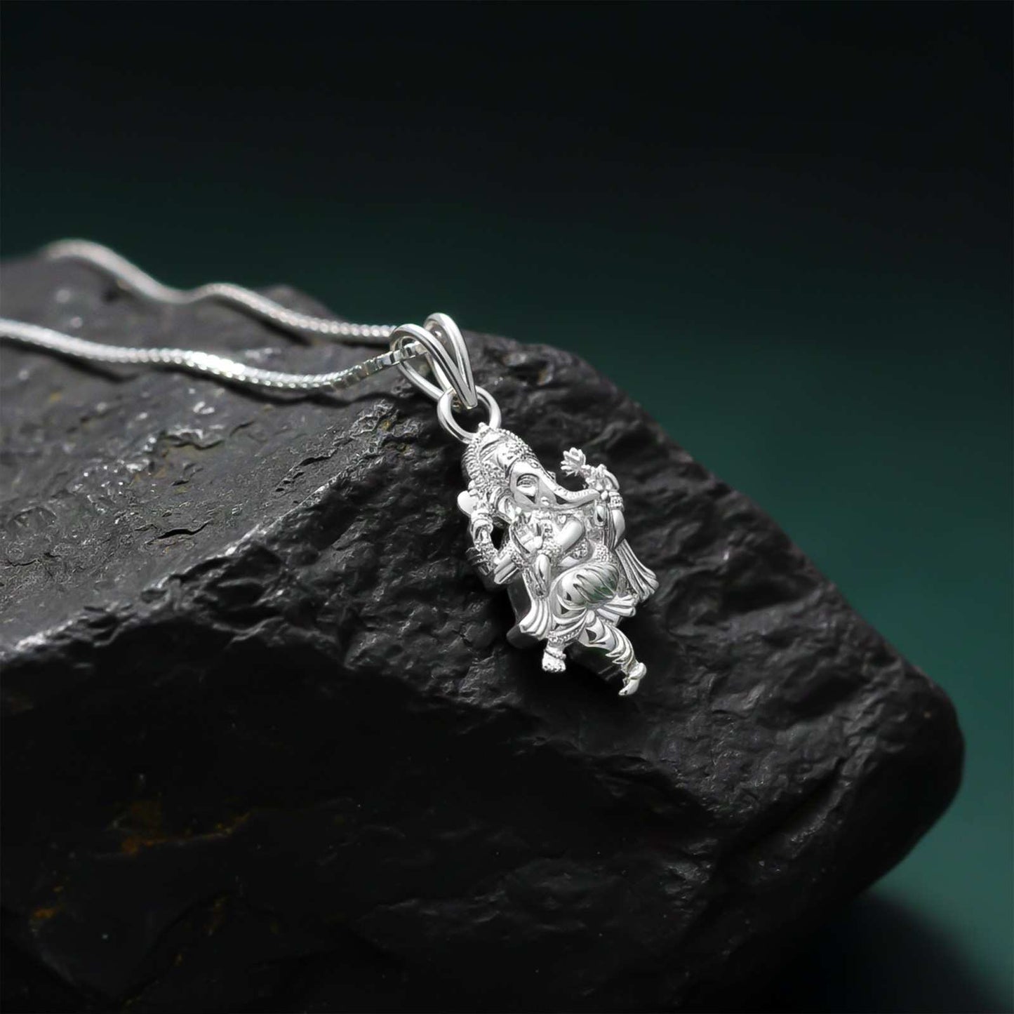 Silver God Ganesha Blessing Silver Pendant