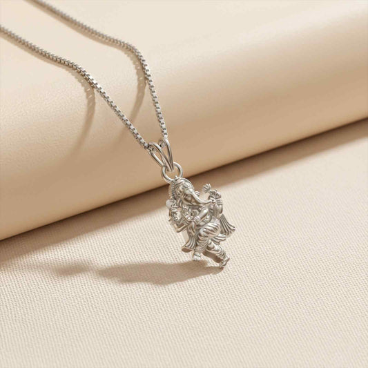 Silver God Ganesha Blessing Silver Pendant