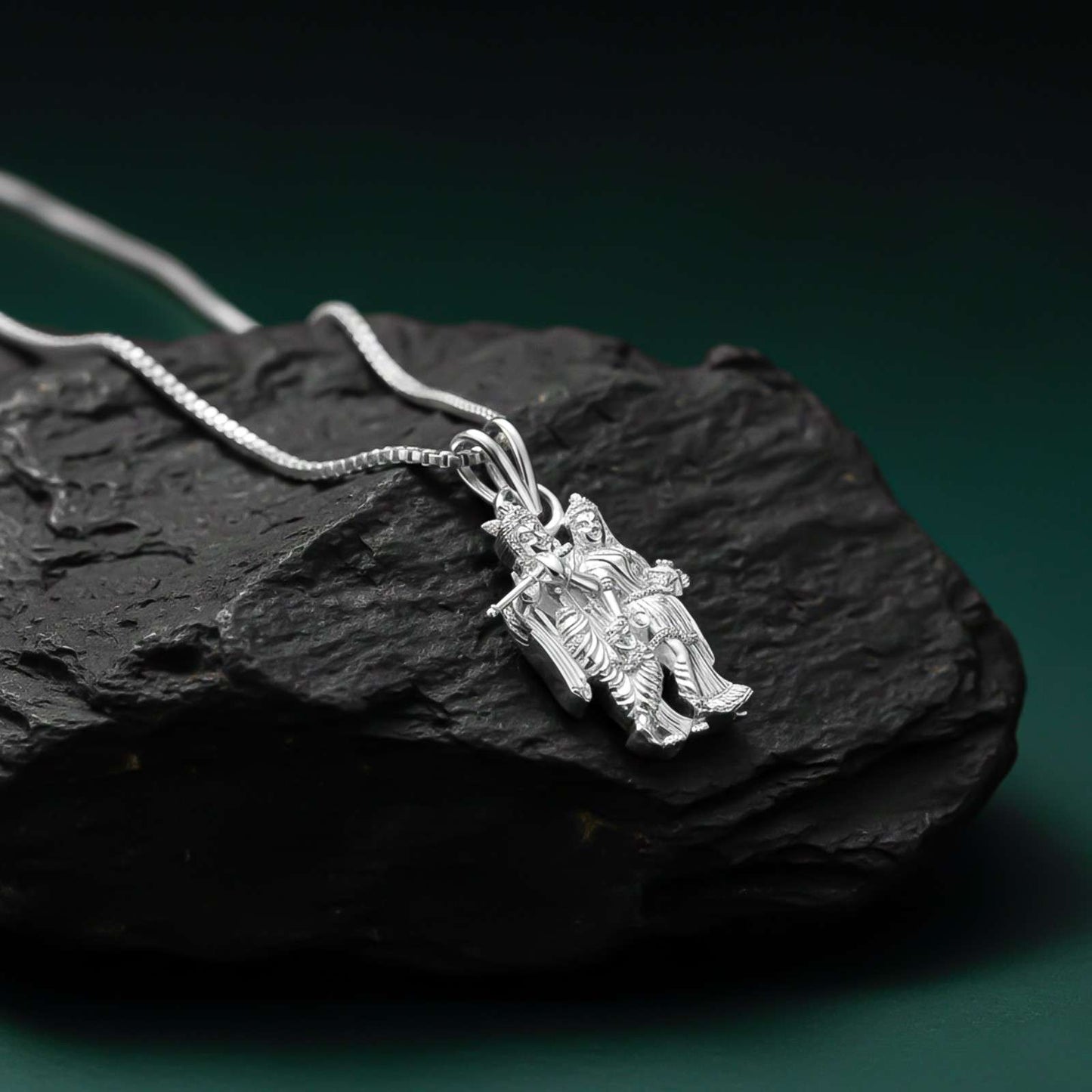 Silver Radha Krishna Gift Pendant